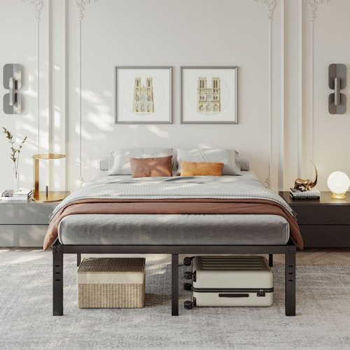 Alwyn Home Edmonson Bed Frame with Storage 14 Inch High Heavy Duty